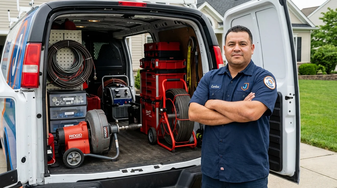 Professional drain cleaning equipment and Johns Plumbing LLC plumber in Palo Alto