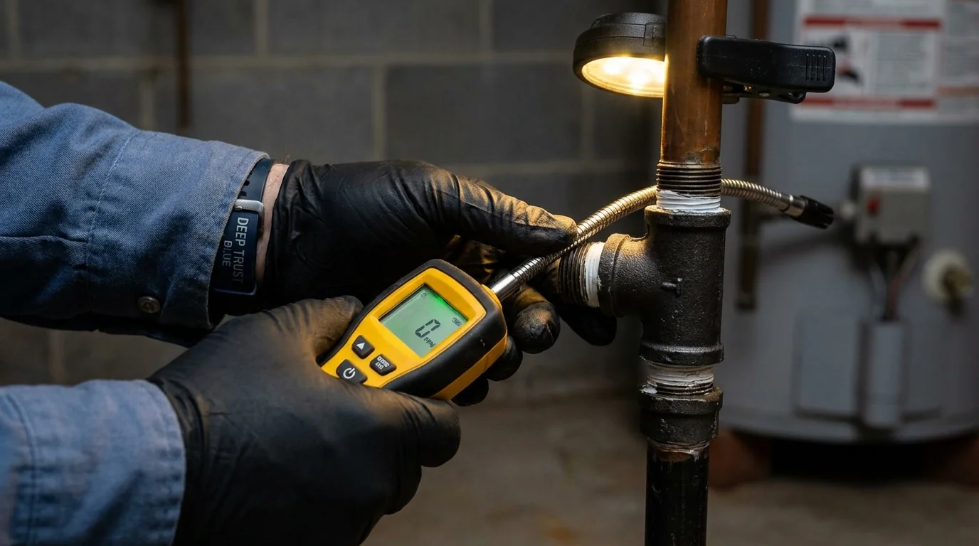 Gas leak detection with electronic sniffer by Johns Plumbing LLC in Palo Alto